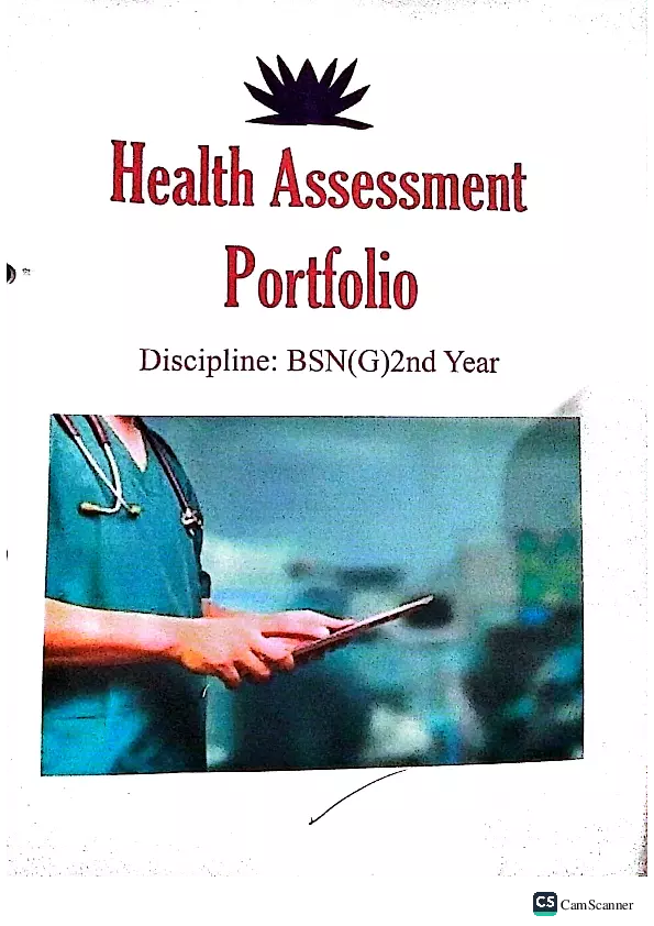 Health Assessment Portfolio - Page 1