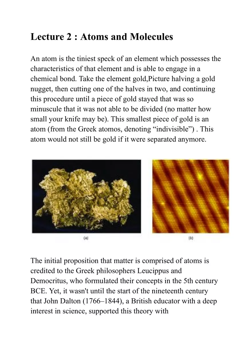 Lecture 2: Atoms and Molecules - Page 1