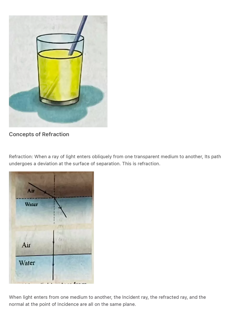 Refraction of Light Notes - Page 2