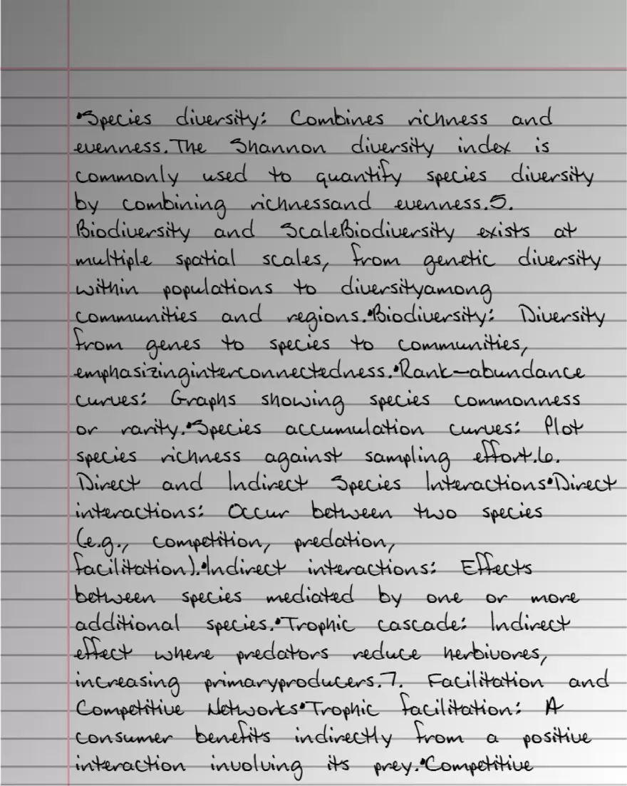 Species Diversity Note - Page 1
