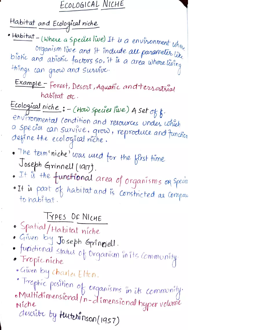 Plant Ecology Notes - Page 1