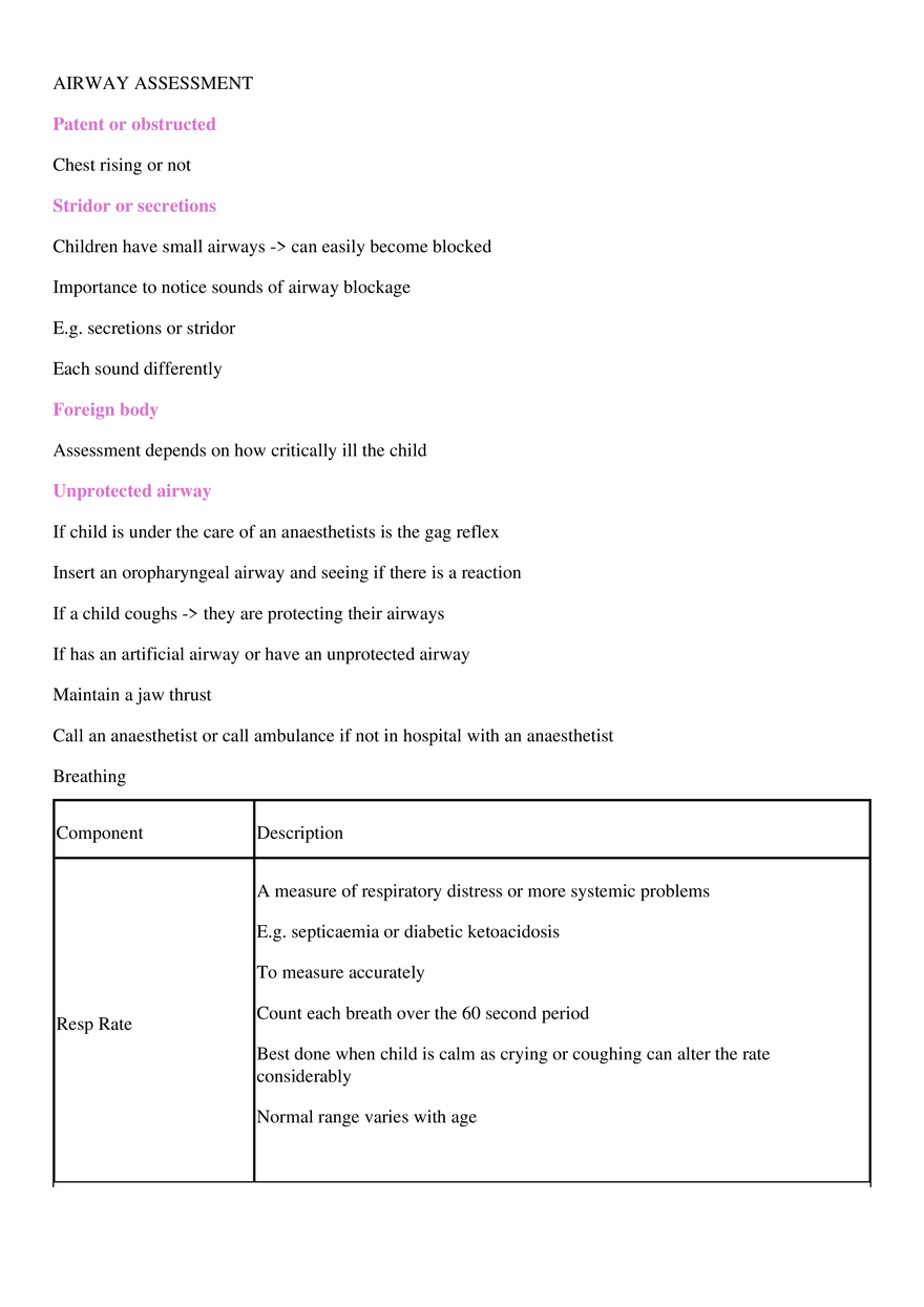 Airway Assessment - Page 1