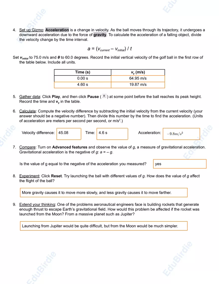 Student Exploration: Golf Range - Page 4