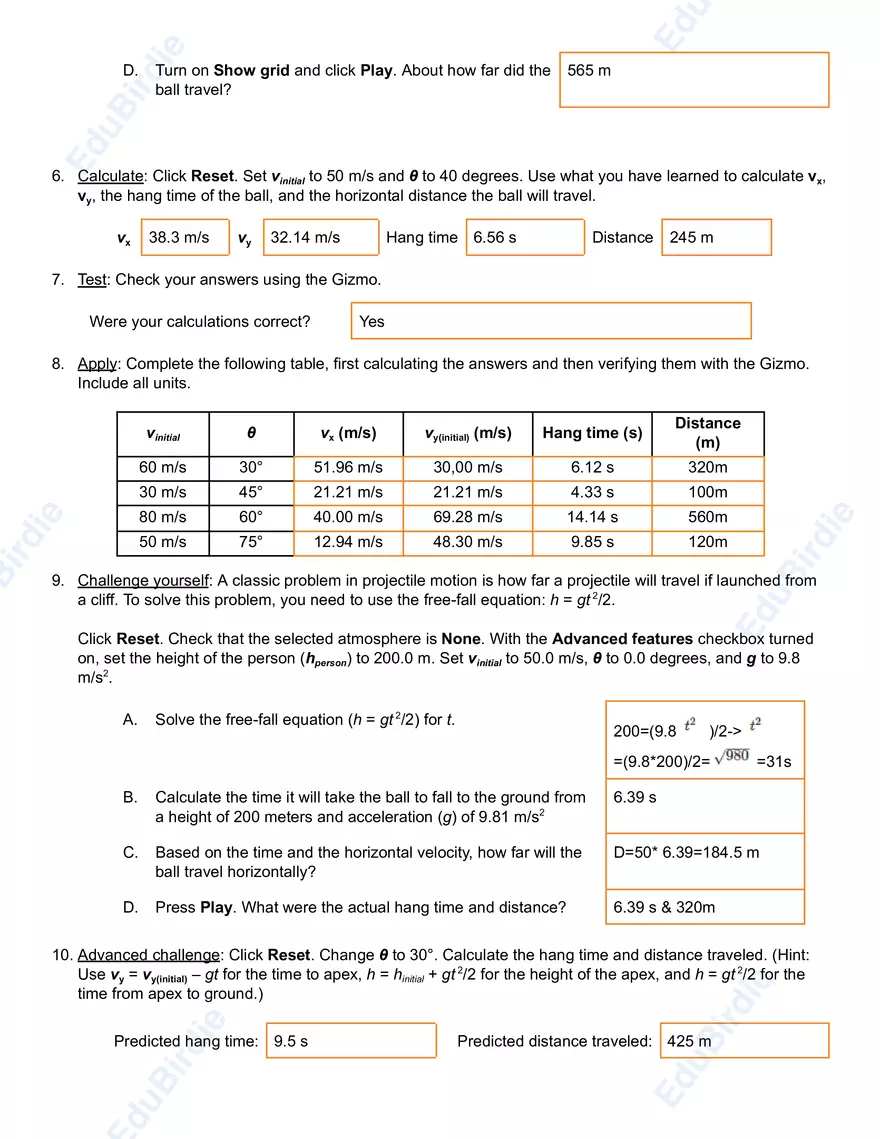 Student Exploration: Golf Range - Page 6