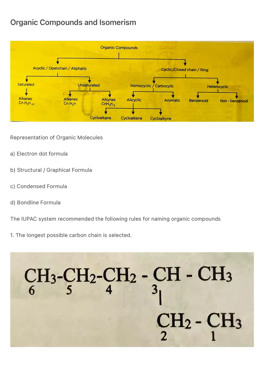 Organic Compounds and Isomerism - Page 1