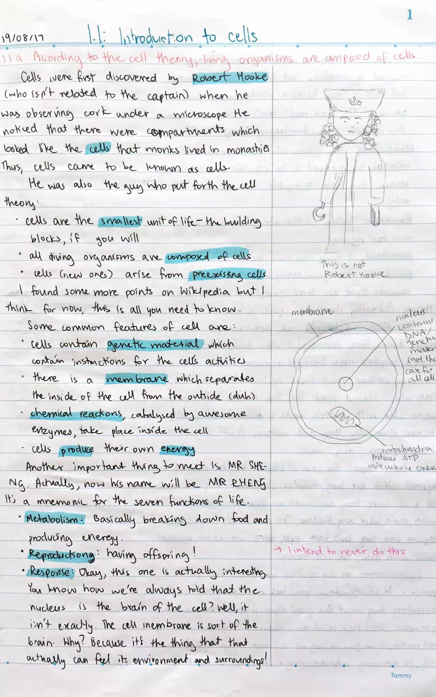 1.1 Introduction to Cells - Page 1