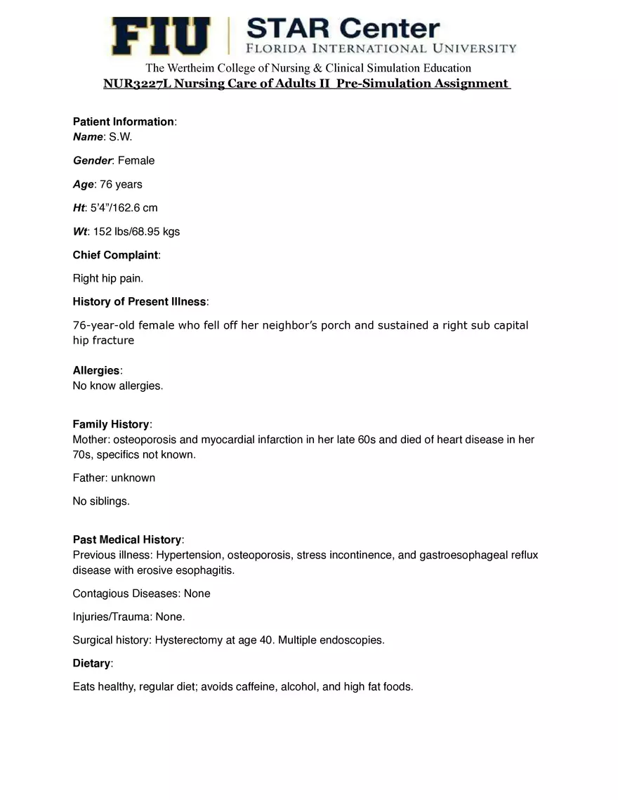 MSurg 2 Week 2 Prework SW - Page 1