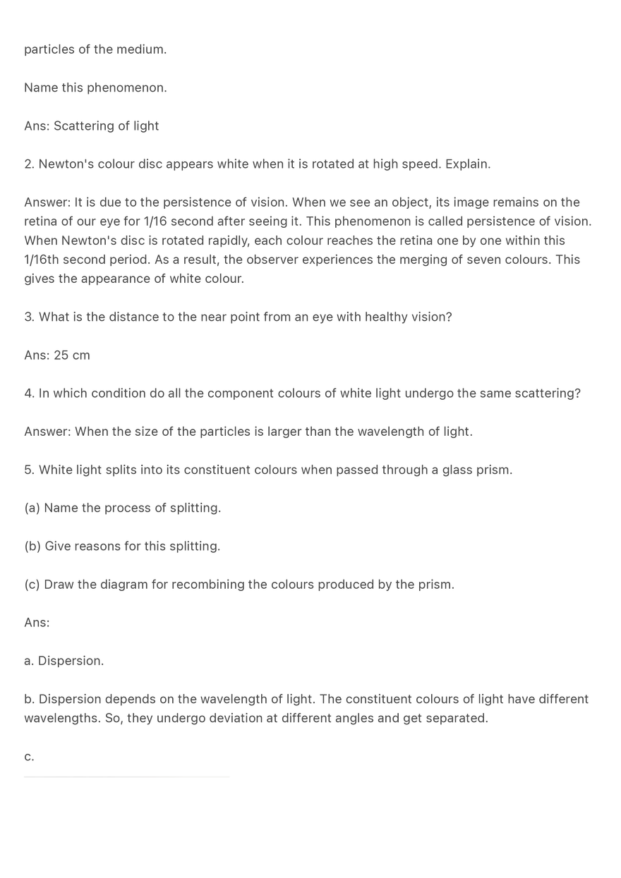 Question and Answers on the Topic Human Eye - Page 2