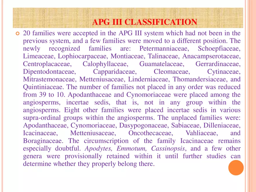 APG III Classification - Page 16