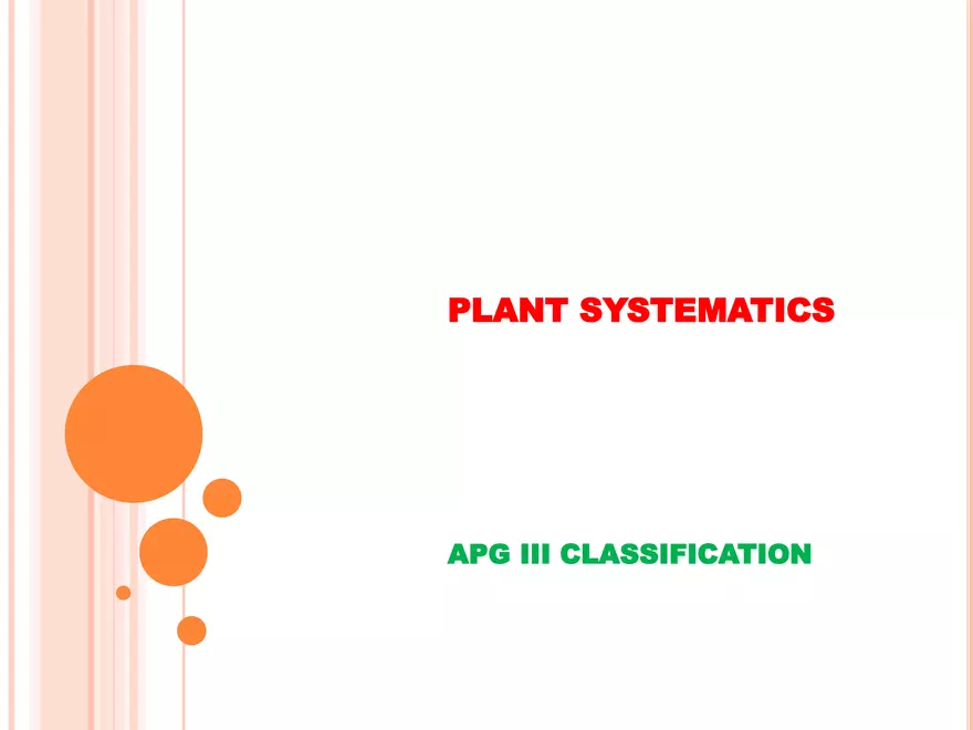 APG III Classification - Page 1