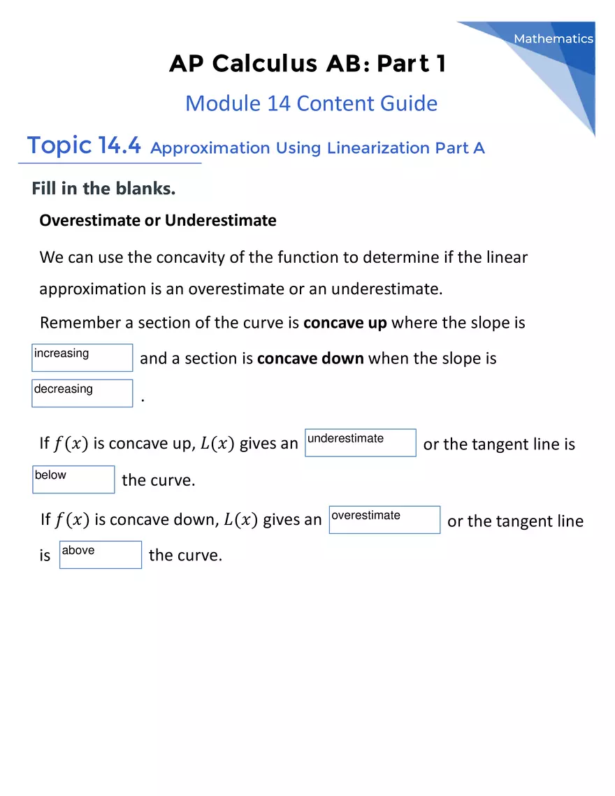 AP Calculus AB: Part 1 - Module 14 - Page 3
