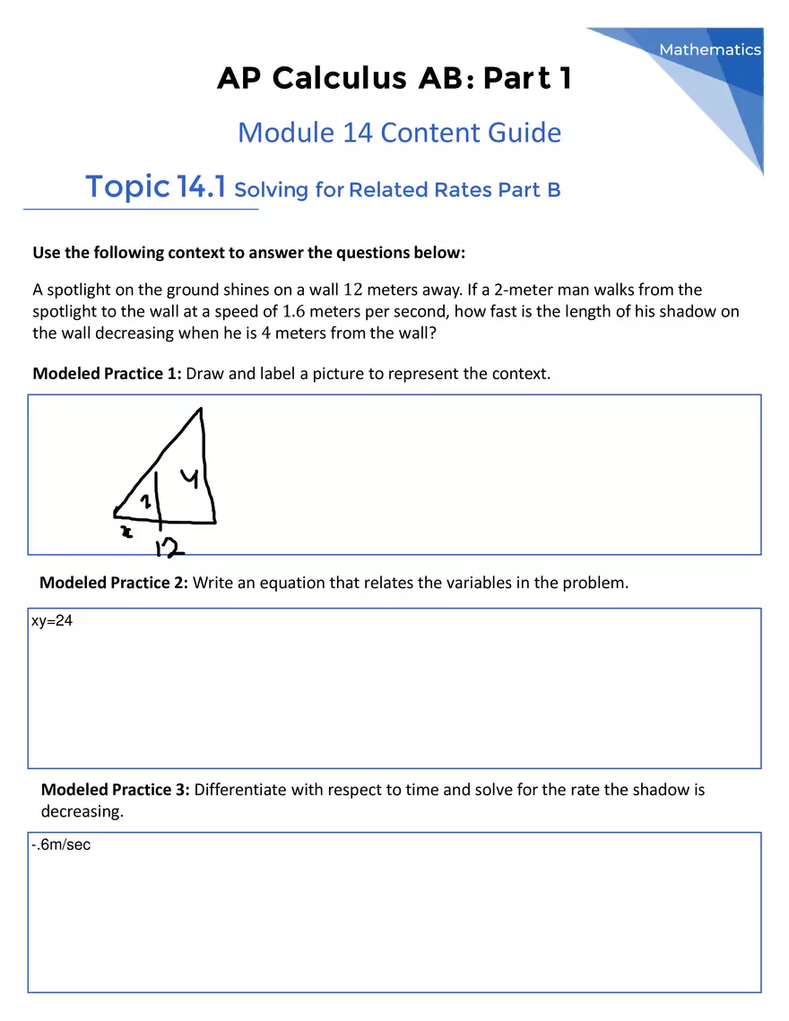 AP Calculus AB: Part 1 - Module 14 - Page 6