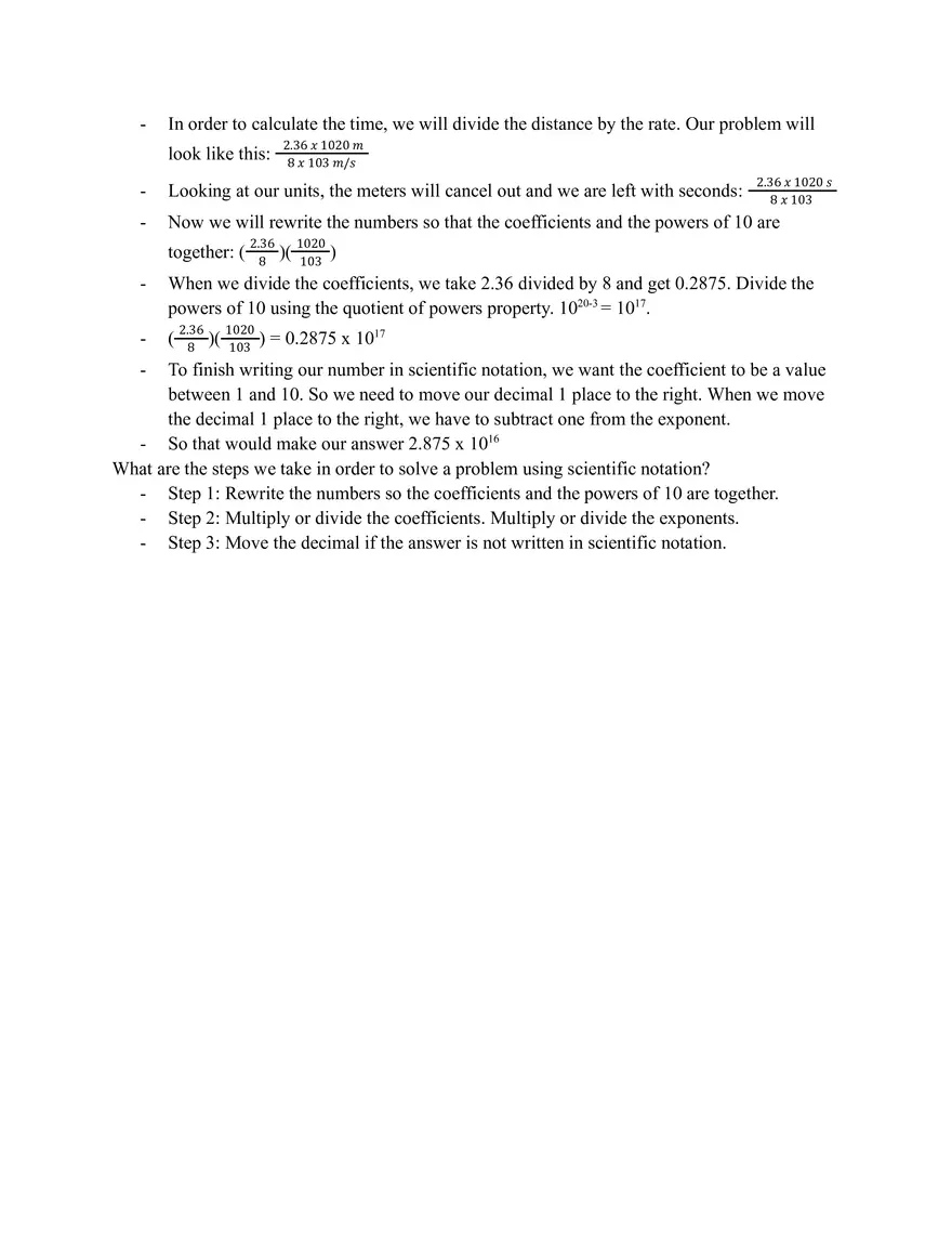 Scientific Notation - Page 2