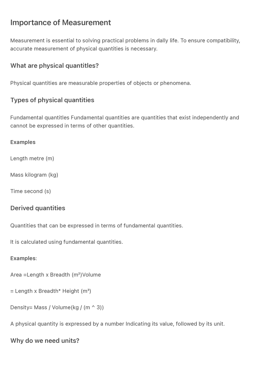 Importance of Measurement - Page 1