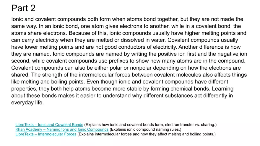 Chemical Bonding Reflection and Venn Diagram - Page 2