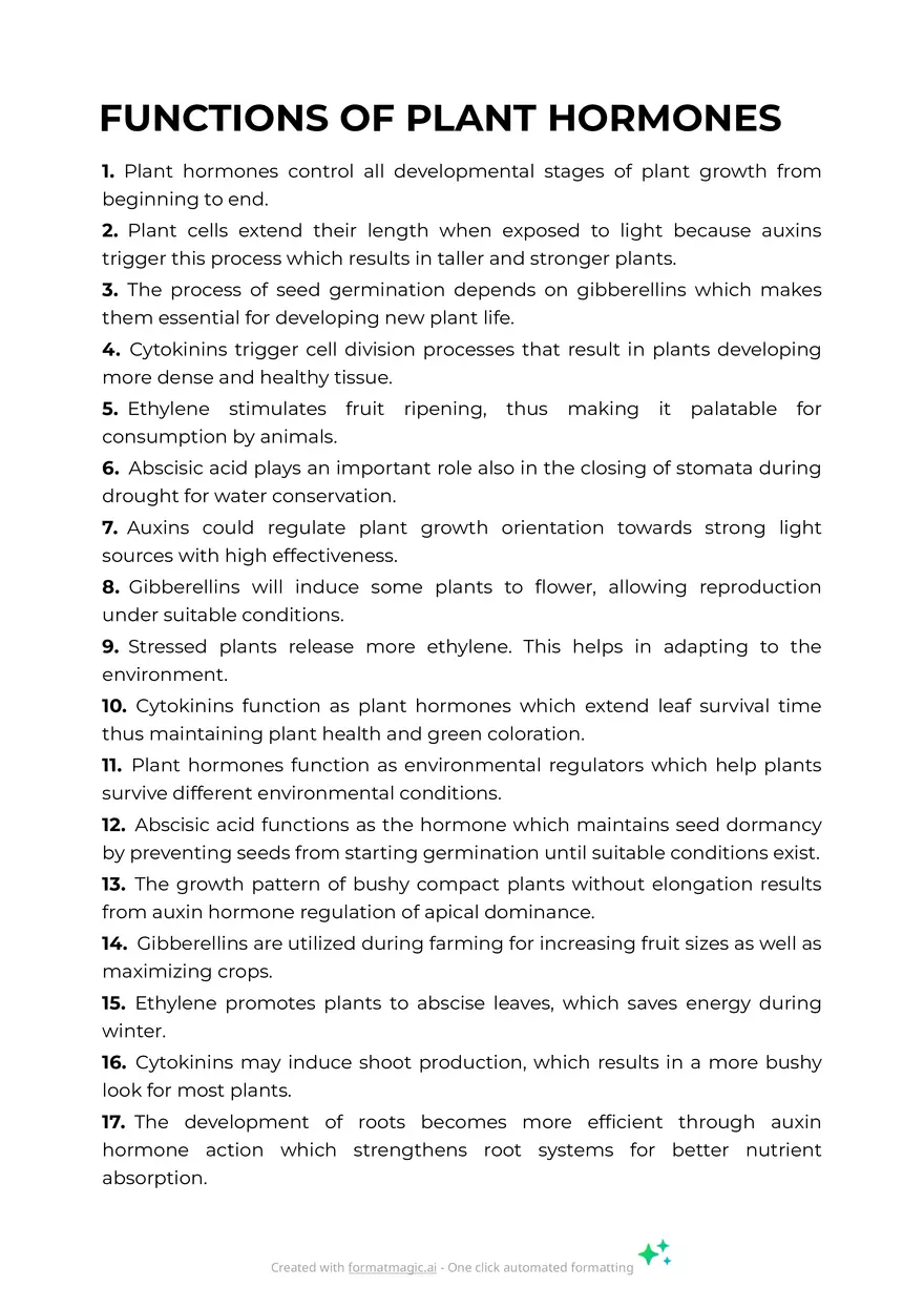 Functions of Plant Hormones - Page 1