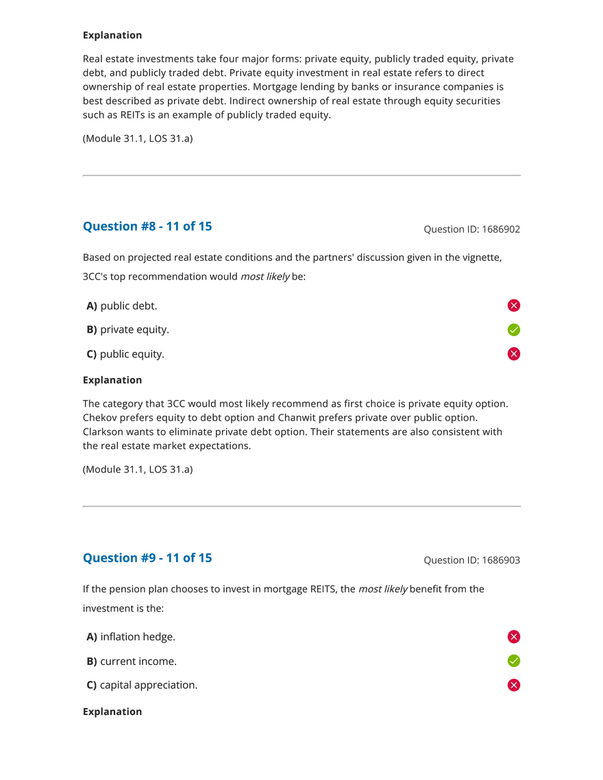 Reading 31 Overview of Types of Real Estate Investment - Answers - Page 4