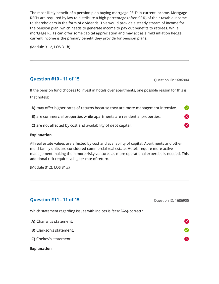 Reading 31 Overview of Types of Real Estate Investment - Answers - Page 5