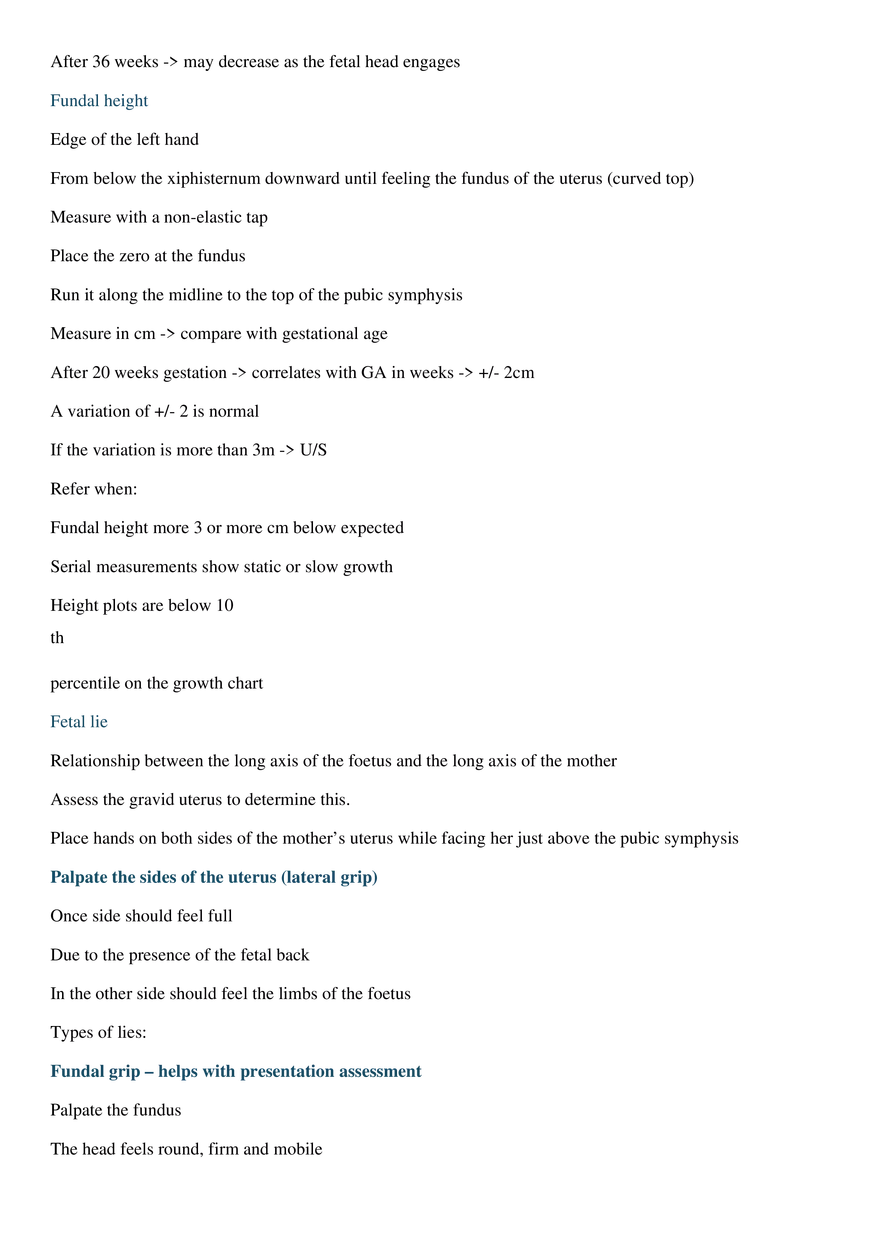 Obstetric Abdominal Palpation - Page 2