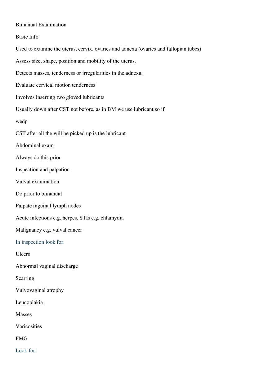 Bimanual Examination - Page 1