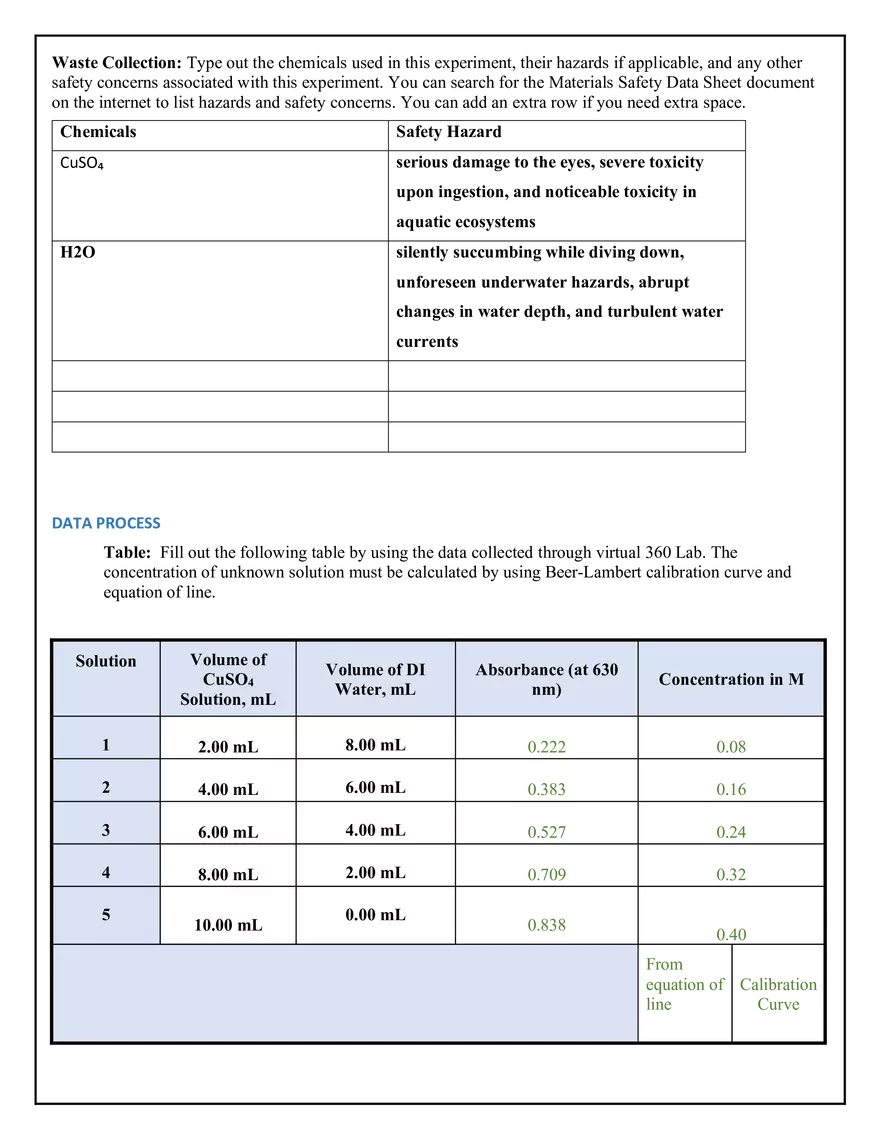 Lab 6 - Determination of the Dye Concentration in A Powerade Drink - Page 3