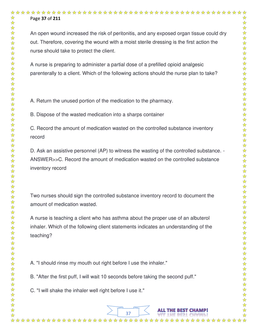 ATI Fundamentals Proctored Exam Test Bank - Page 142