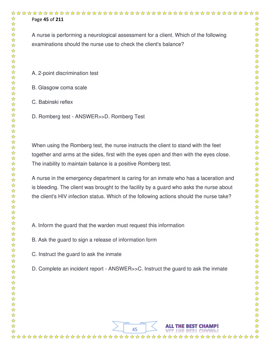 ATI Fundamentals Proctored Exam Test Bank - Page 151