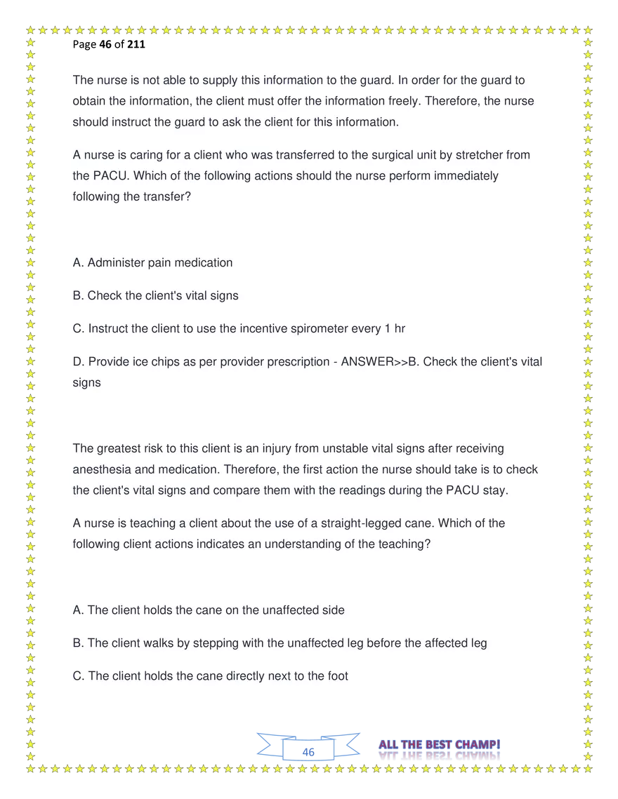 ATI Fundamentals Proctored Exam Test Bank - Page 152