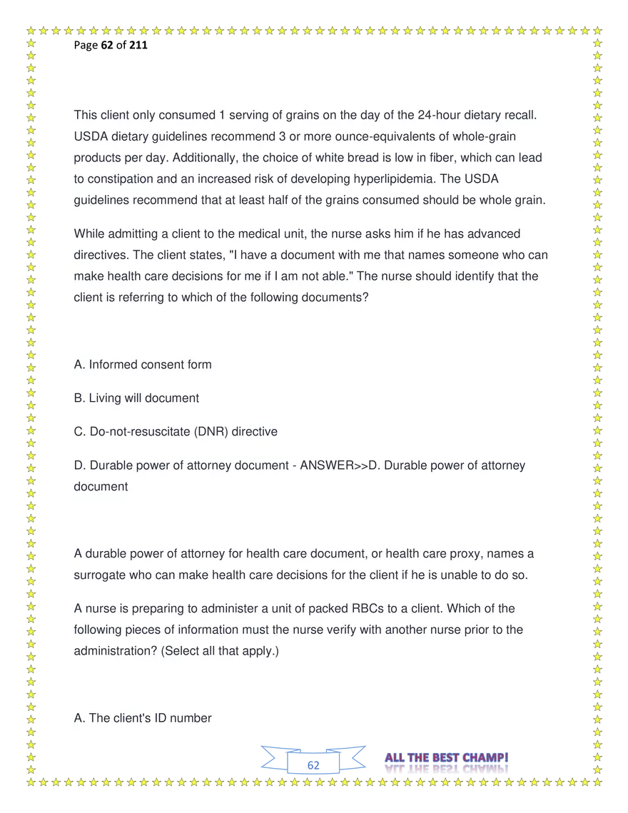 ATI Fundamentals Proctored Exam Test Bank - Page 170