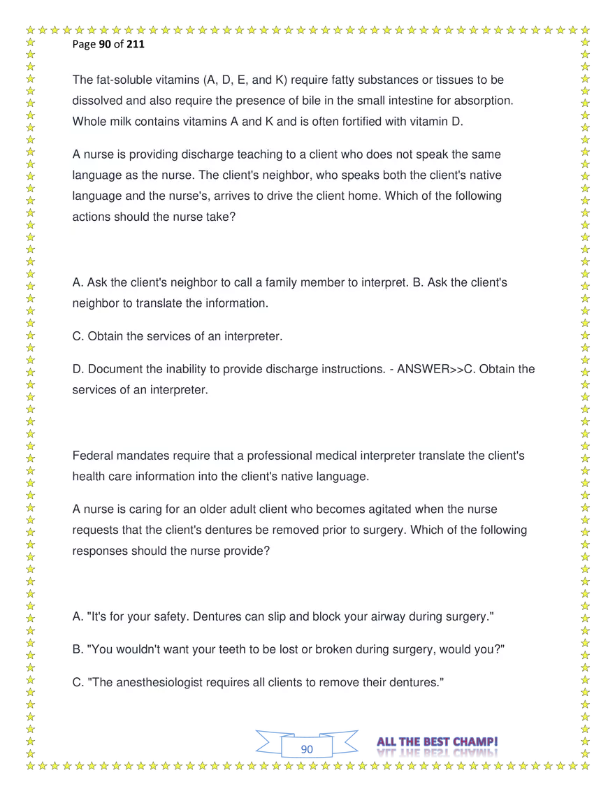 ATI Fundamentals Proctored Exam Test Bank - Page 200