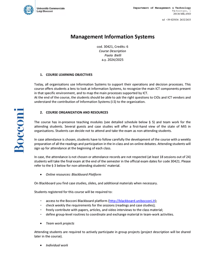 Management Information Systems 2025 - Page 1