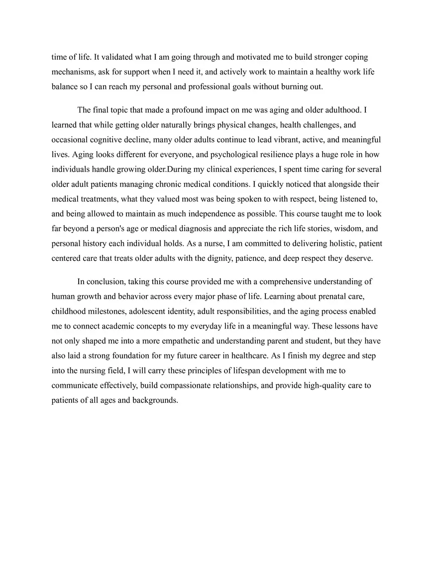 Reflection on Lifespan Development - Page 3