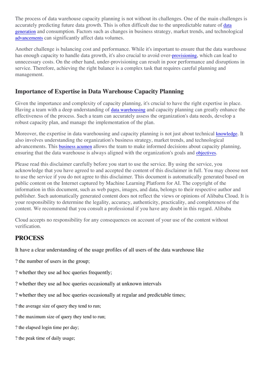 Data Warehouse Capacity Planning - Page 8