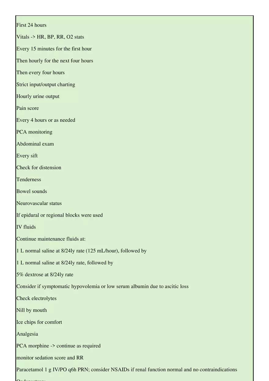 Post Operative Management for Gynaecological Surgeries - Page 2