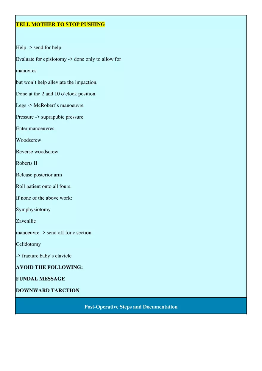 Recognise and Declare Shoulder Dystocia - Page 2