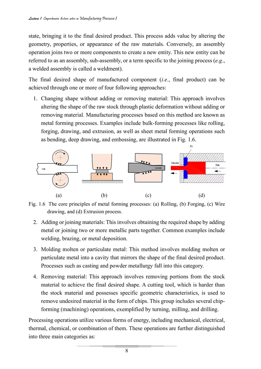 Lecture - 1 Introduction (Handnote - I): Manufacturing Process I - Page 12