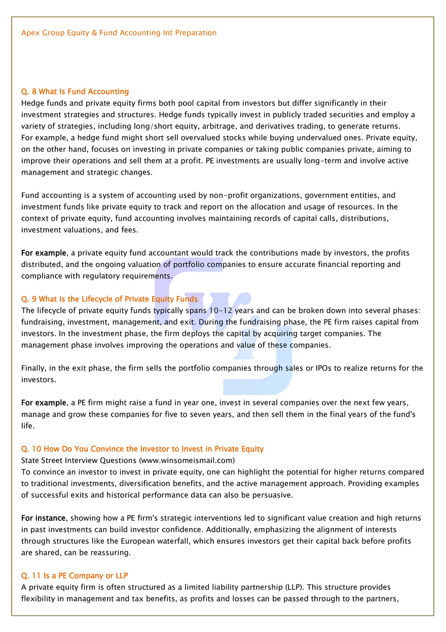 Apex Group Equity & Fund Accounting Interview Q&A - Page 3
