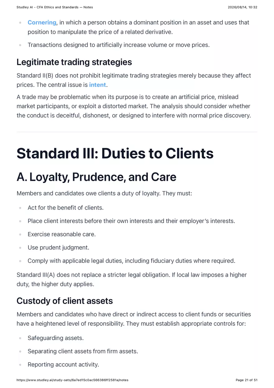 CFA Ethics and Standards - Notes - Page 14