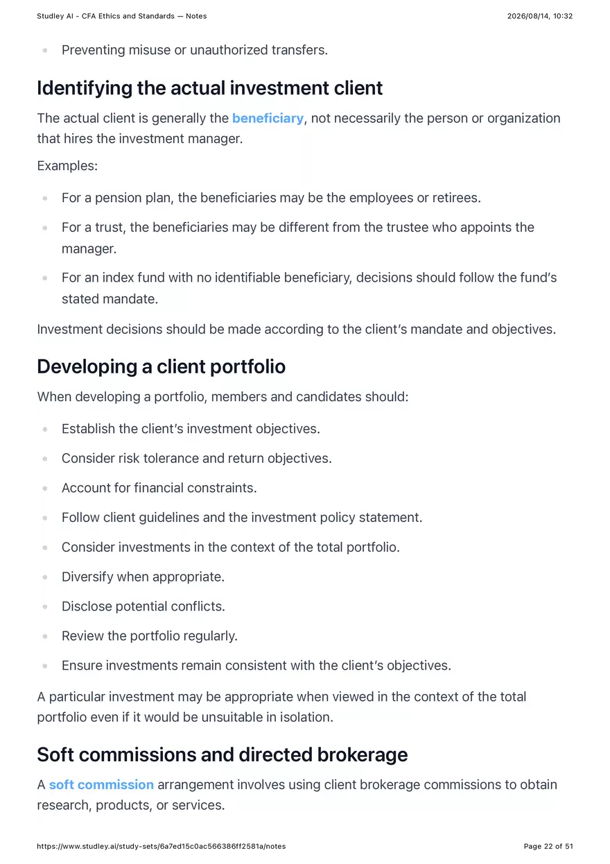 CFA Ethics and Standards - Notes - Page 15