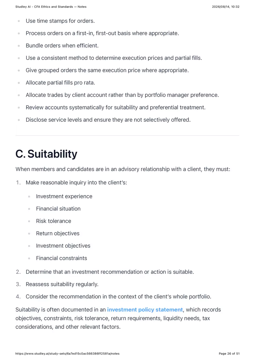 CFA Ethics and Standards - Notes - Page 19