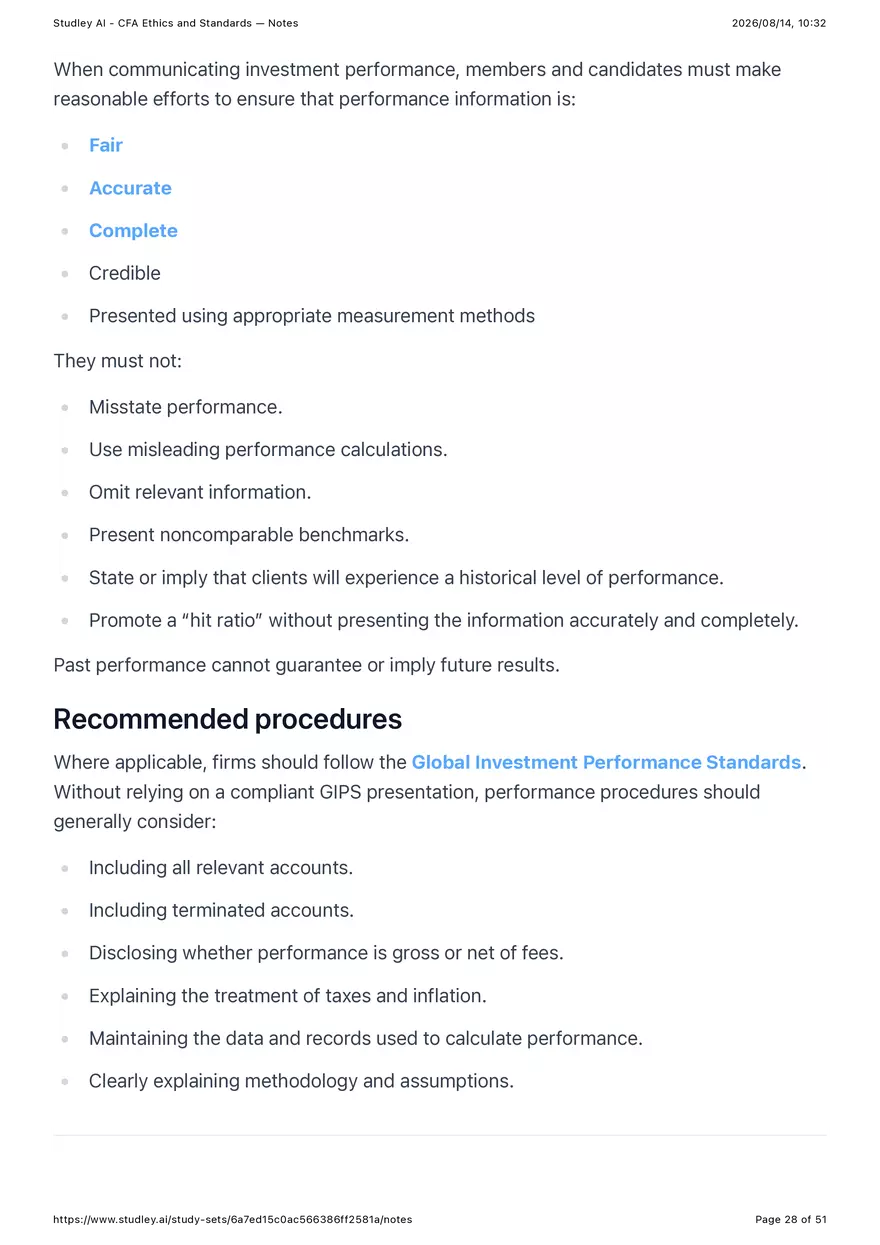 CFA Ethics and Standards - Notes - Page 21