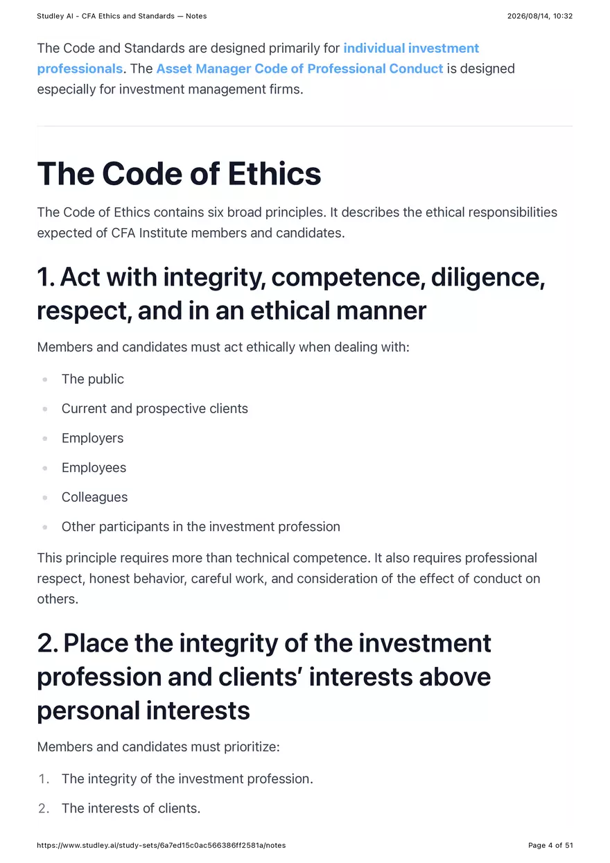 CFA Ethics and Standards - Notes - Page 24