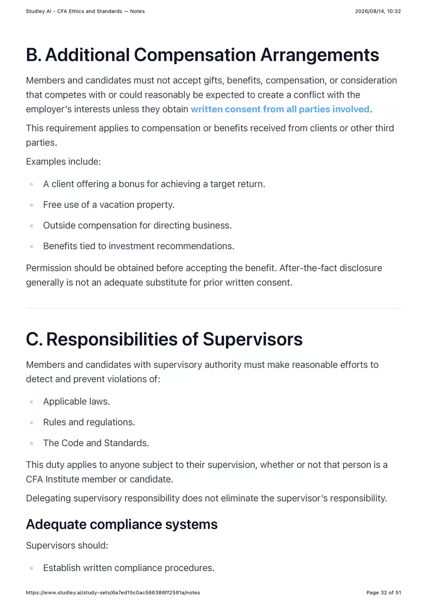CFA Ethics and Standards - Notes - Page 26