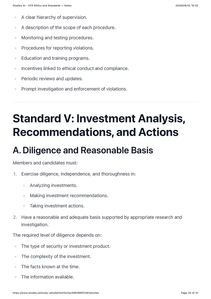 CFA Ethics and Standards - Notes - Page 28