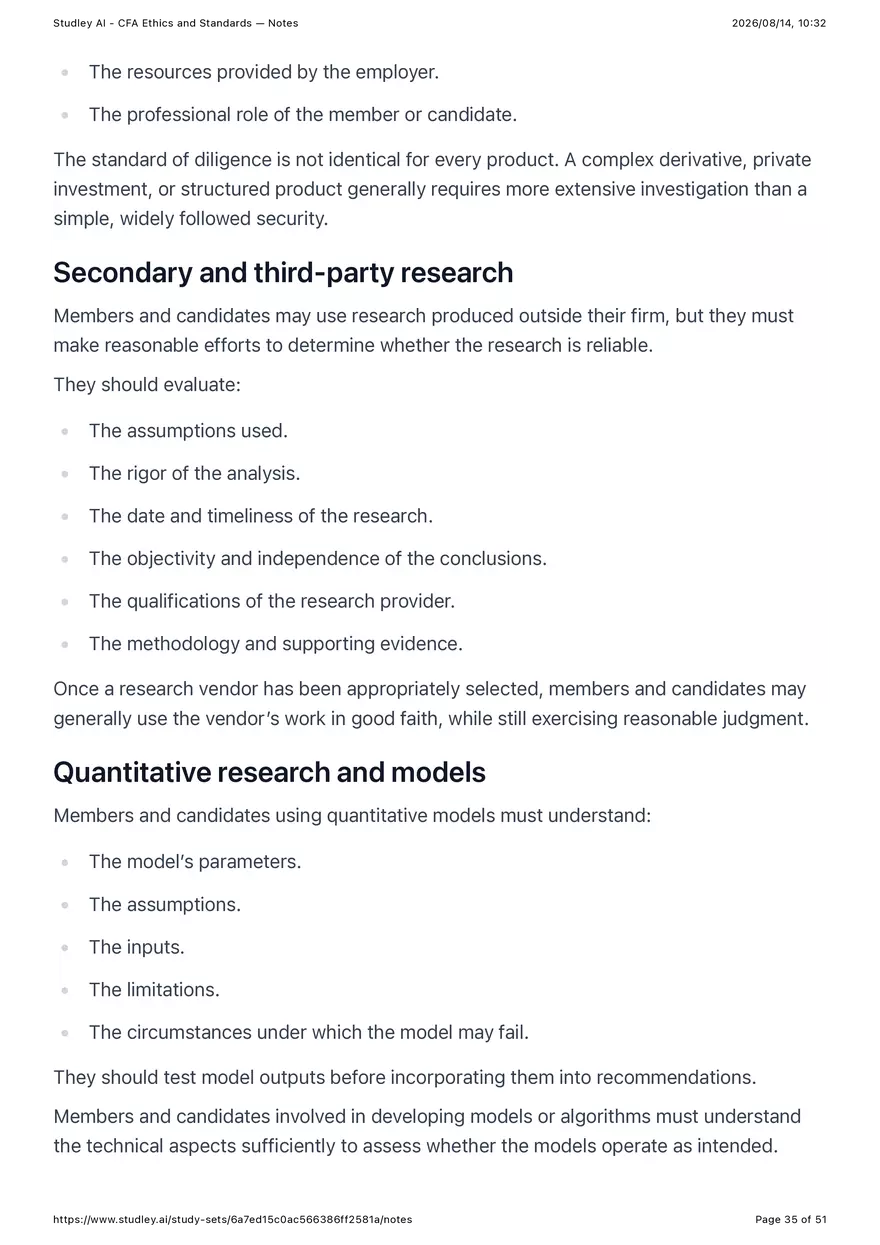 CFA Ethics and Standards - Notes - Page 29