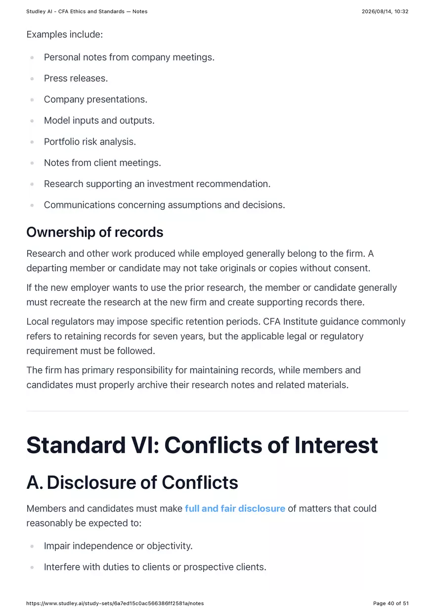 CFA Ethics and Standards - Notes - Page 34