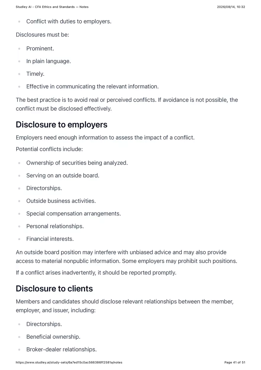 CFA Ethics and Standards - Notes - Page 36