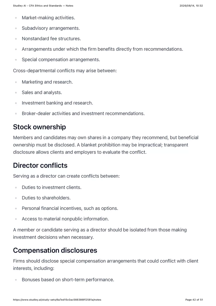 CFA Ethics and Standards - Notes - Page 37