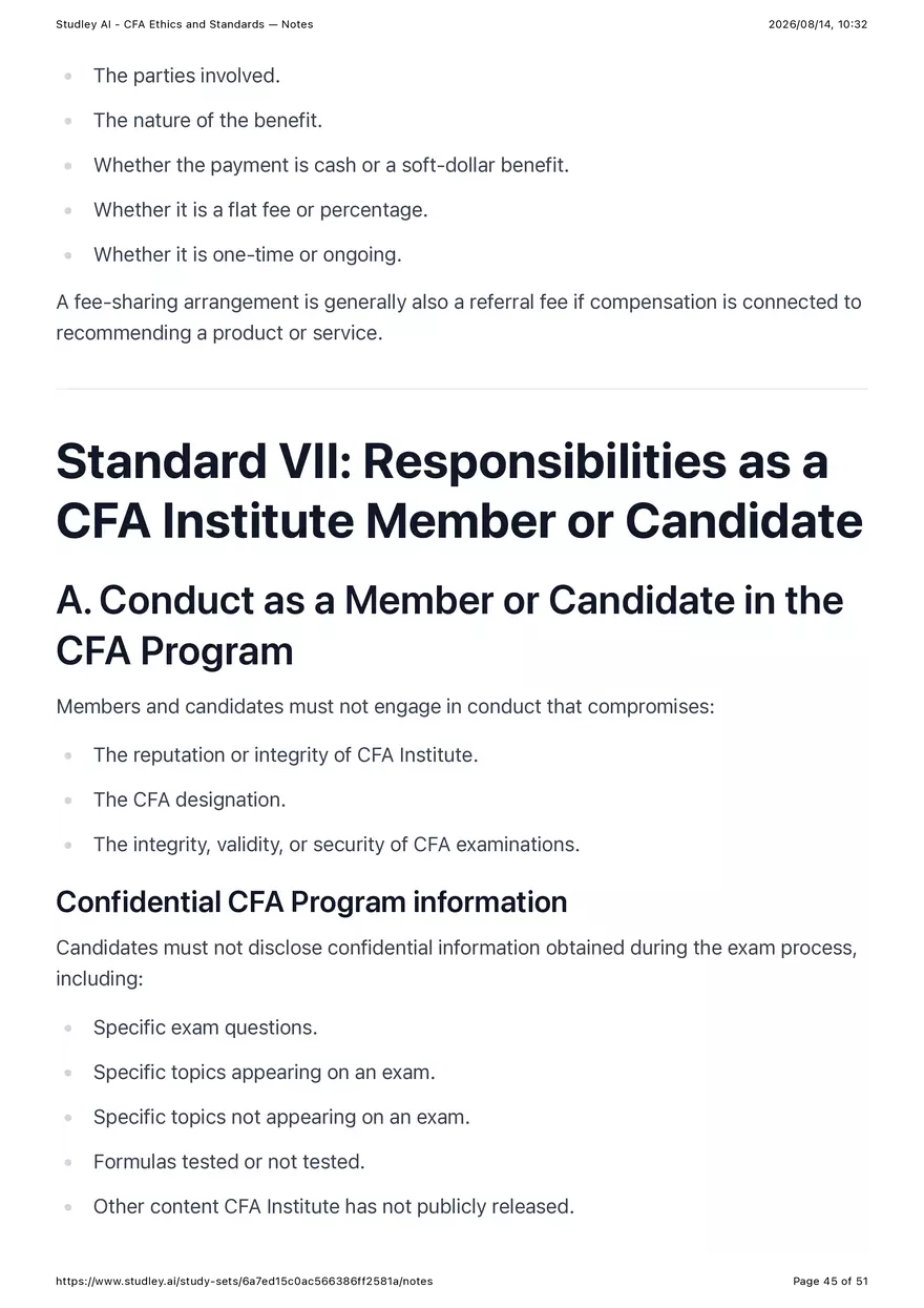 CFA Ethics and Standards - Notes - Page 40