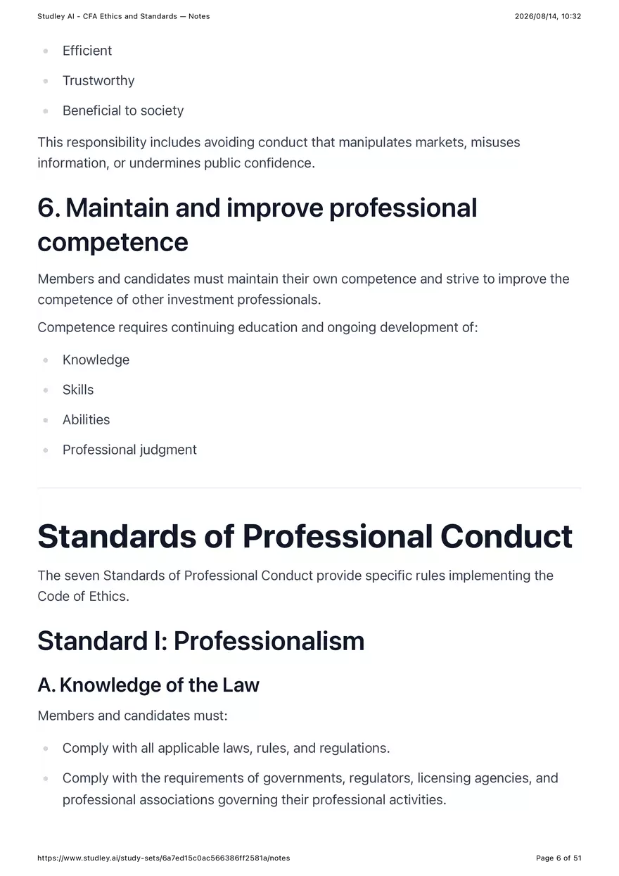 CFA Ethics and Standards - Notes - Page 46